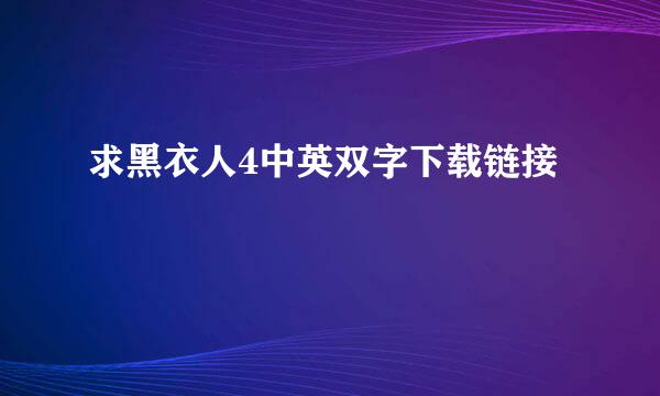 求黑衣人4中英双字下载链接