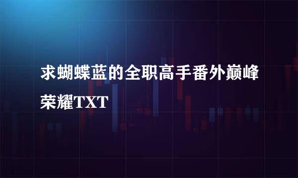 求蝴蝶蓝的全职高手番外巅峰荣耀TXT