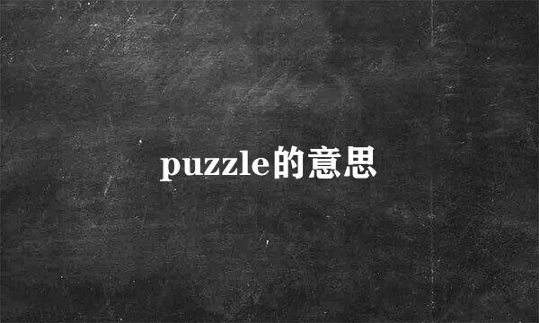 puzzle的意思