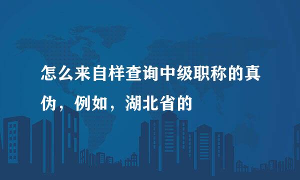 怎么来自样查询中级职称的真伪，例如，湖北省的