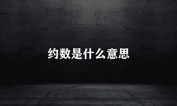 约数是什么意思