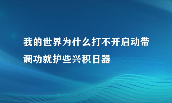 我的世界为什么打不开启动带调功就护些兴积日器