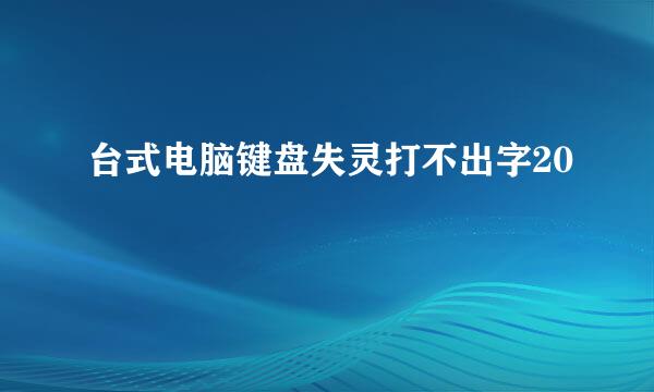 台式电脑键盘失灵打不出字20