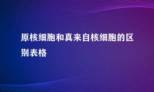 原核细胞和真来自核细胞的区别表格