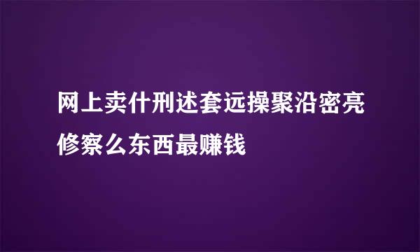 网上卖什刑述套远操聚沿密亮修察么东西最赚钱