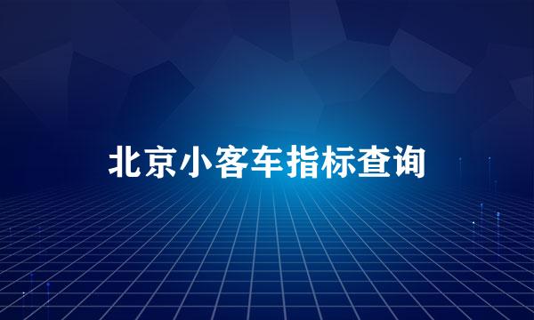 北京小客车指标查询