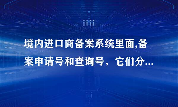 境内进口商备案系统里面,备案申请号和查询号，它们分别应填写的号码及所对应证件是什么？