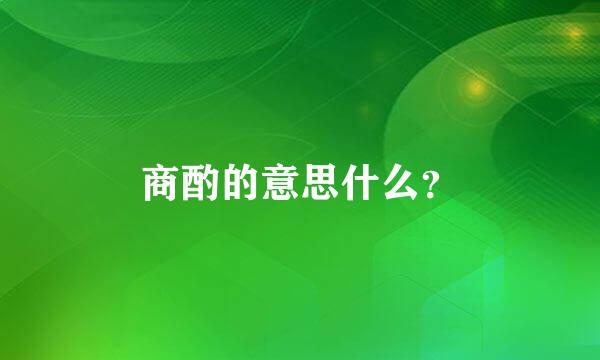 商酌的意思什么？