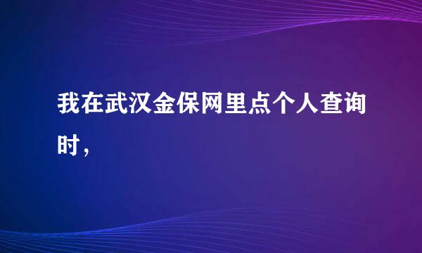 我在武汉金保网里点个人查询时，