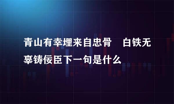 青山有幸埋来自忠骨 白铁无辜铸佞臣下一句是什么