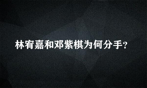 林宥嘉和邓紫棋为何分手？