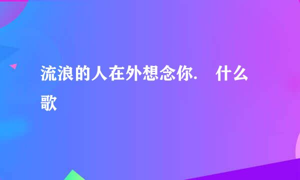 流浪的人在外想念你. 什么歌