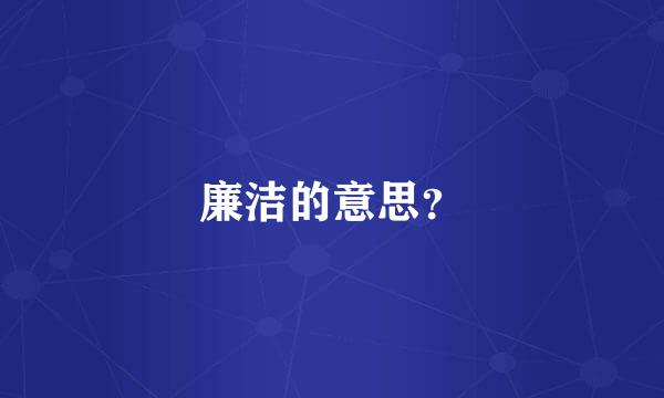 廉洁的意思？