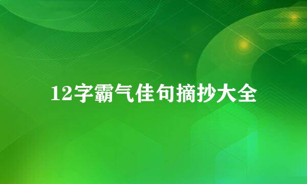 12字霸气佳句摘抄大全