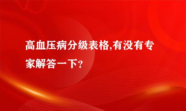 高血压病分级表格,有没有专家解答一下？