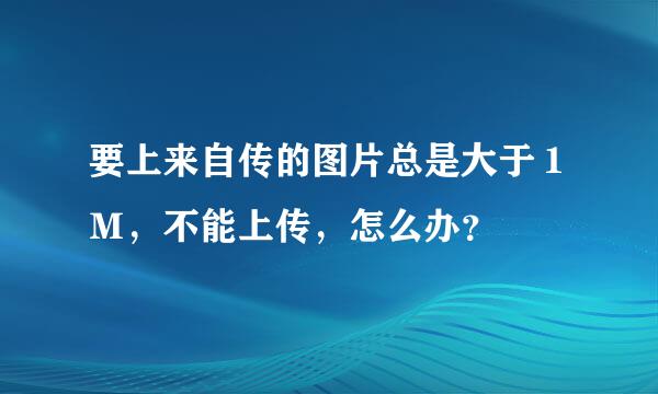 要上来自传的图片总是大于１Ｍ，不能上传，怎么办？