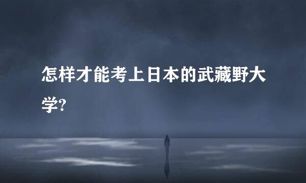 怎样才能考上日本的武藏野大学?