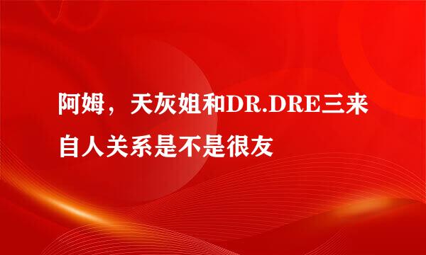 阿姆，天灰姐和DR.DRE三来自人关系是不是很友