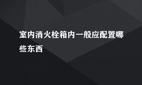 室内消火栓箱内一般应配置哪些东西