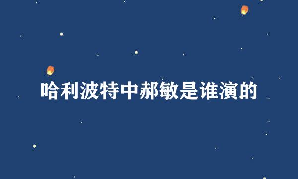 哈利波特中郝敏是谁演的