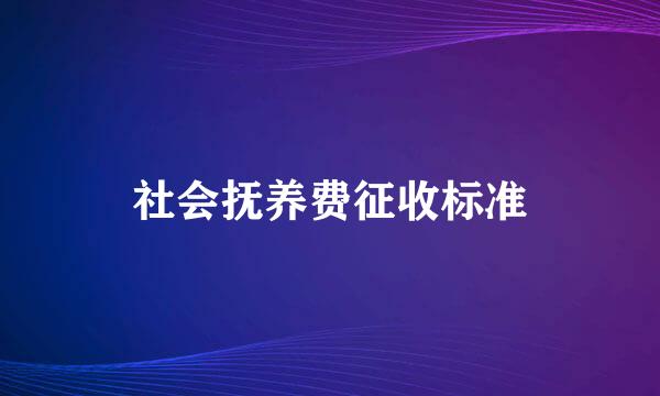 社会抚养费征收标准