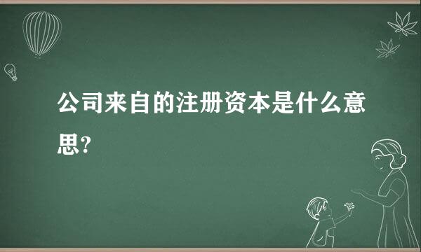 公司来自的注册资本是什么意思?