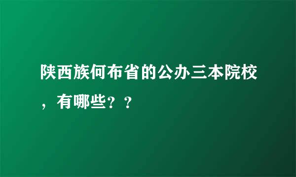 陕西族何布省的公办三本院校，有哪些？？