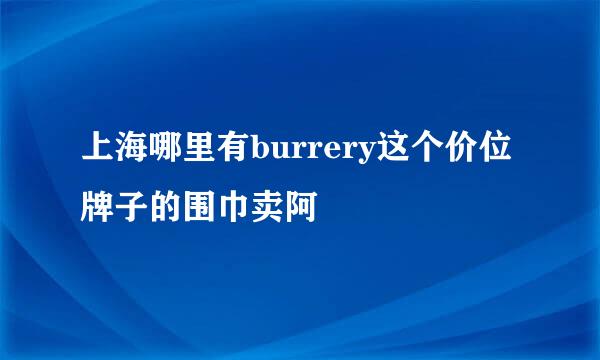 上海哪里有burrery这个价位牌子的围巾卖阿