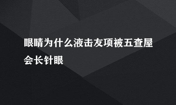 眼睛为什么液击友项被五查屋会长针眼