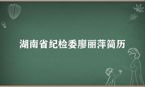 湖南省纪检委廖丽萍简历