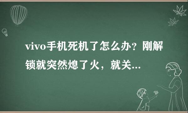 vivo手机死机了怎么办？刚解锁就突然熄了火，就关机来自状态，按电源键只是震动一下，不启动