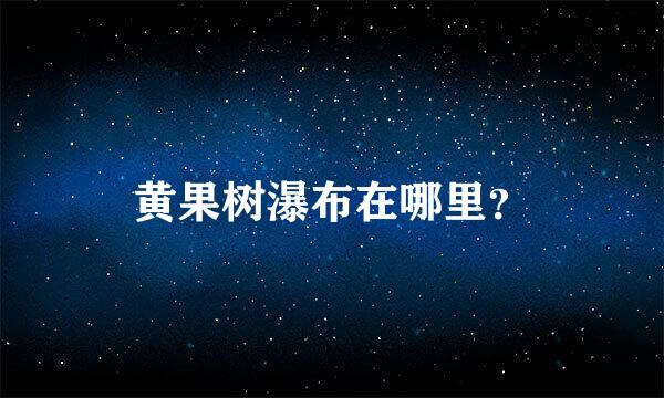 黄果树瀑布在哪里？