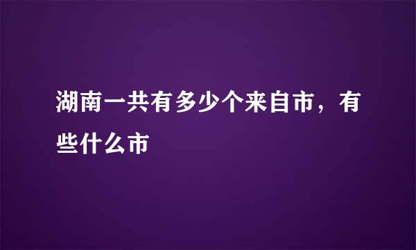 湖南一共有多少个来自市，有些什么市