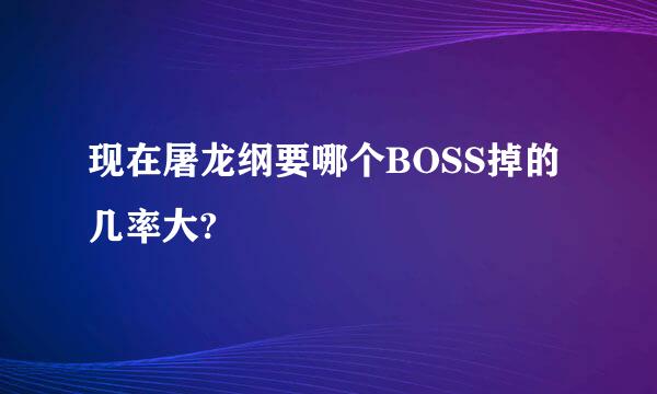 现在屠龙纲要哪个BOSS掉的几率大?