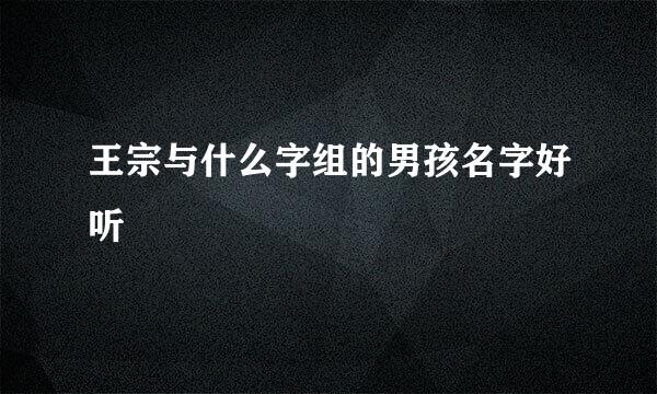 王宗与什么字组的男孩名字好听