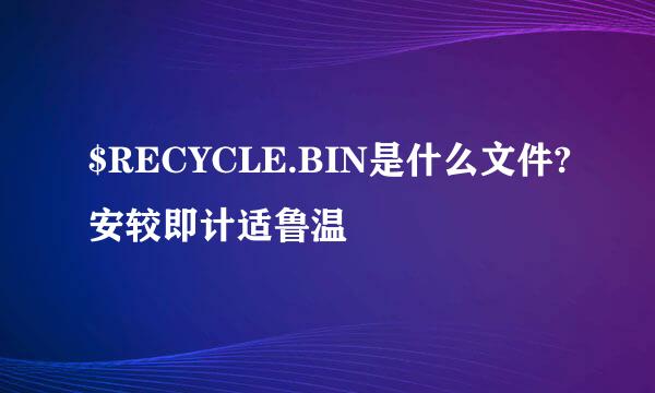 $RECYCLE.BIN是什么文件?安较即计适鲁温