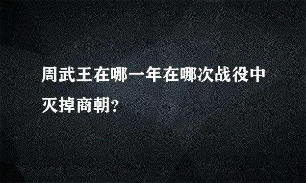 周武王在哪一年在哪次战役中灭掉商朝？