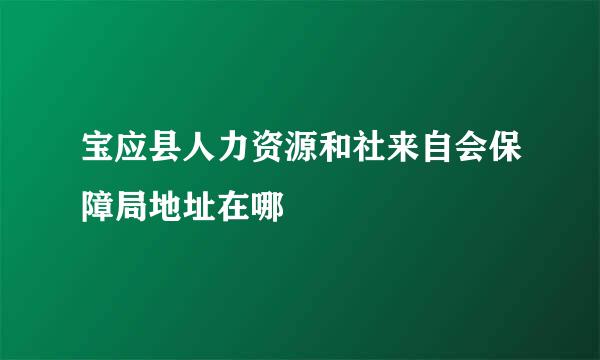 宝应县人力资源和社来自会保障局地址在哪