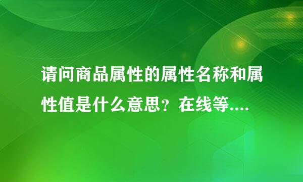 请问商品属性的属性名称和属性值是什么意思？在线等......