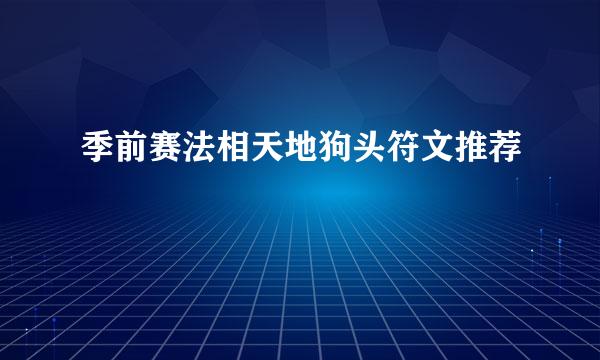 季前赛法相天地狗头符文推荐