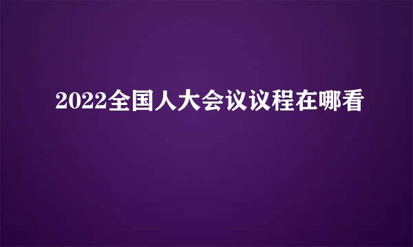 2022全国人大会议议程在哪看