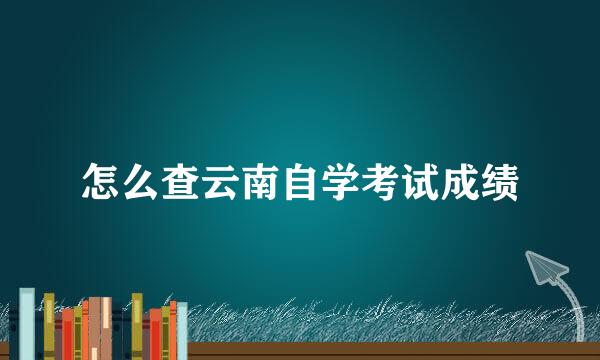 怎么查云南自学考试成绩