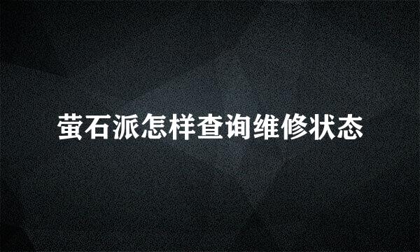 萤石派怎样查询维修状态