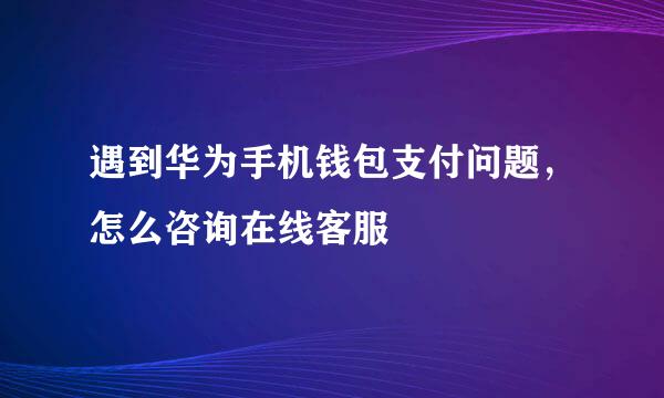 遇到华为手机钱包支付问题，怎么咨询在线客服