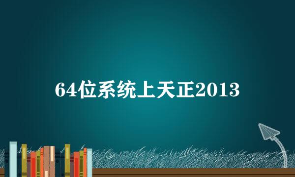 64位系统上天正2013