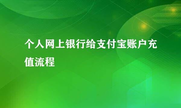 个人网上银行给支付宝账户充值流程