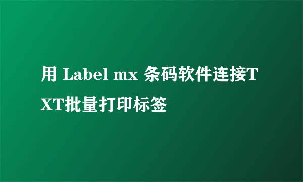 用 Label mx 条码软件连接TXT批量打印标签