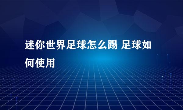 迷你世界足球怎么踢 足球如何使用