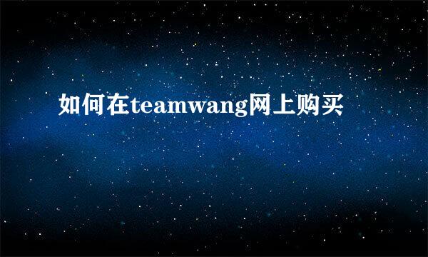 如何在teamwang网上购买