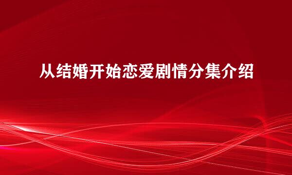 从结婚开始恋爱剧情分集介绍